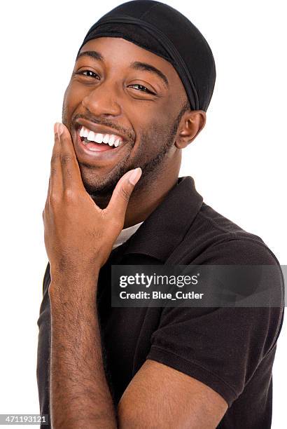 young african american male laughing - do rag 個照片及圖片檔