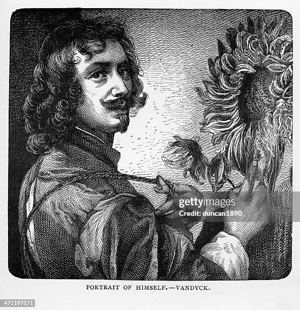 stockillustraties, clipart, cartoons en iconen met anthony van dyck flemish baroque artist - restauratiestijl