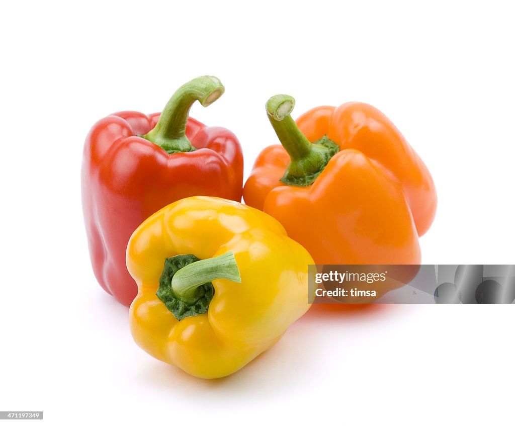Rojo, amarillo, naranja y pimientos