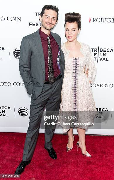 Musician Gabriele Corcos and actress Debi Mazar attend the closing night screening of 'Goodfellas' during the 2015 Tribeca Film Festival at Beacon...