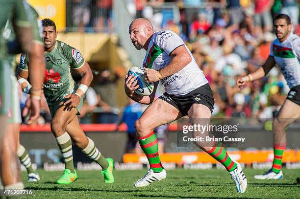 Glenn Stewart of the Rabbitohs during the round eight NRL match between the South Sydney Rabbitohs and the Canberra Raiders at Barlow Park on April...