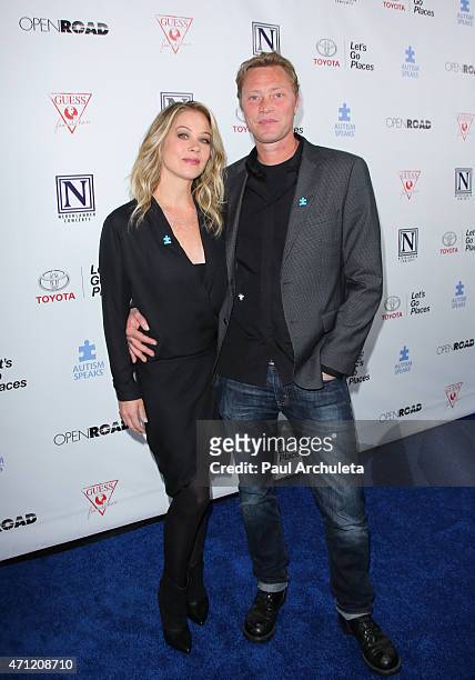 Actress Christina Applegate and her Husband Musician Martyn Lenoble attend the 3rd annual "Light Up The Blues" concert to benefit "Autism Speaks" at...