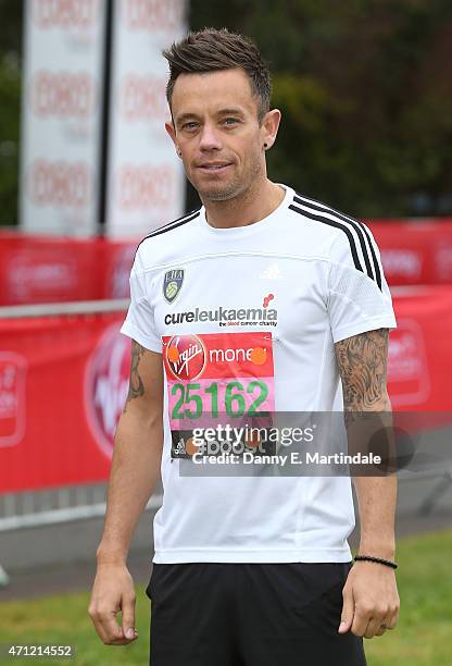 Lee Hendrie is seen by the start line of the London Marathon on April 26, 2015 in London, England.