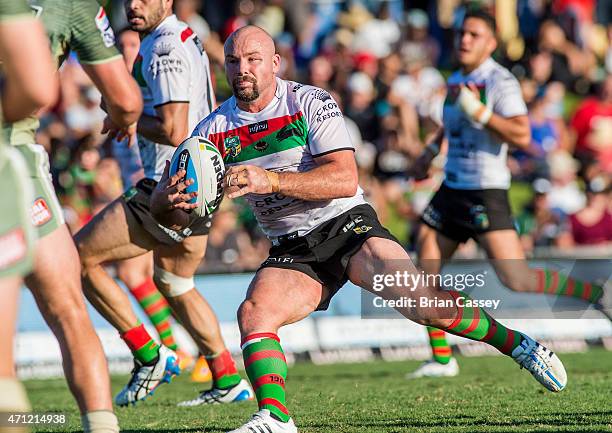 Rabbitohs' Glenn Stewart during the round eight NRL match between the South Sydney Rabbitohs and the Canberra Raiders at Barlow Park on April 26,...