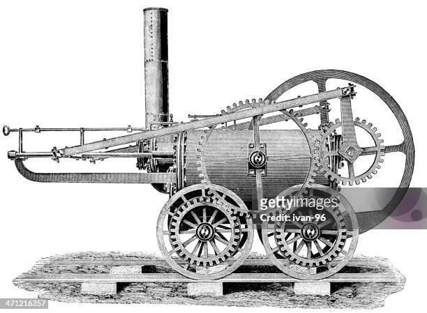 locomotive - boat engine stock illustrations