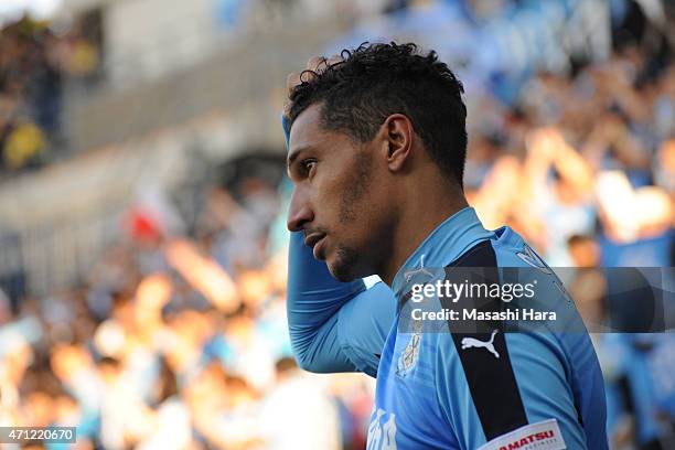 Jay Bothroyd of Jubilo Iwata looks on during the J.League second division match between JEF United Chiba and Jubilo Iwata at Fukuda Denshi Arena on...