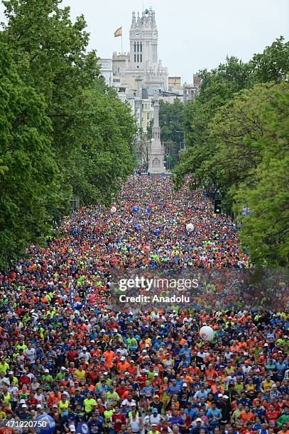 Runners compete in the 38th 'Rock 'N Roll Madrid Marathon & 1/2' including a marathon, a 10km race and a half marathon, in Madrid, Spain on April 26,...