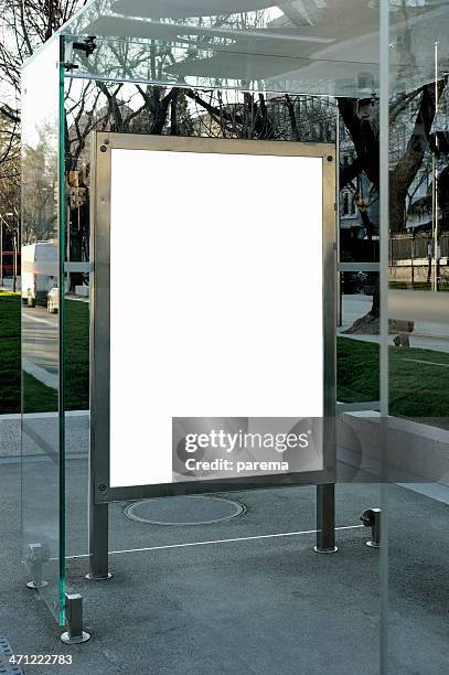 billboard series - bus stop ad stock pictures, royalty-free photos & images