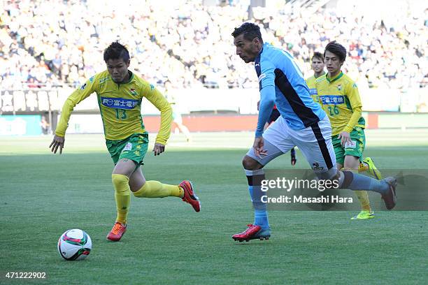 Jay Bothroyd of Jubilo Iwata in action during the J.League second division match between JEF United Chiba and Jubilo Iwata at Fukuda Denshi Arena on...