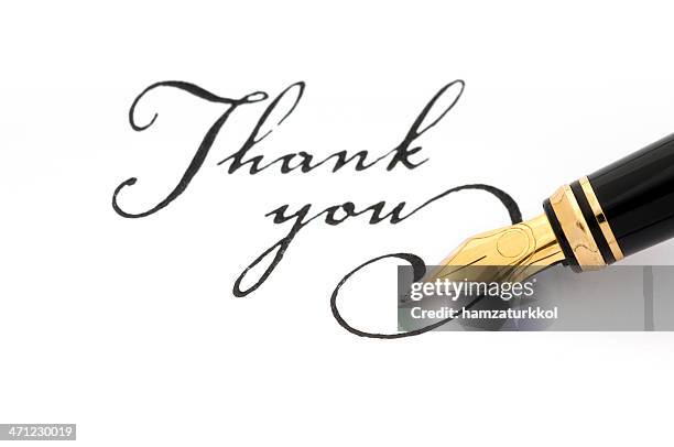 thank you - fountain pen stock pictures, royalty-free photos & images