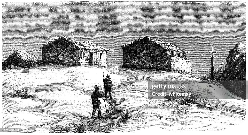 The summit of Monte Rosa (1875 illustration)