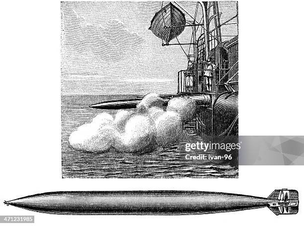 illustrazioni stock, clip art, cartoni animati e icone di tendenza di siluro - propulsione