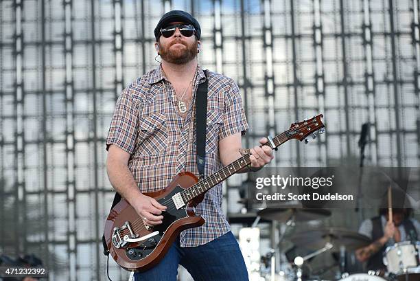 Guitarist James Young of the Eli Young Band performs onstage during day 2 of the Stagecoach Music Festival at The Empire Polo Club on April 25, 2015...