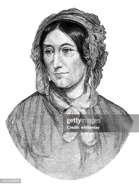 stockillustraties, clipart, cartoons en iconen met mary somerville, mathematician (1875 illustration) - mathematician