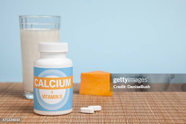 calcium tablets, cheese & milk - vitamins and minerals stock pictures, royalty-free photos & images