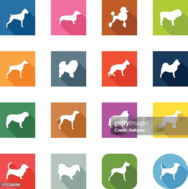 flat icons - dogs - cocker spaniel stock illustrations