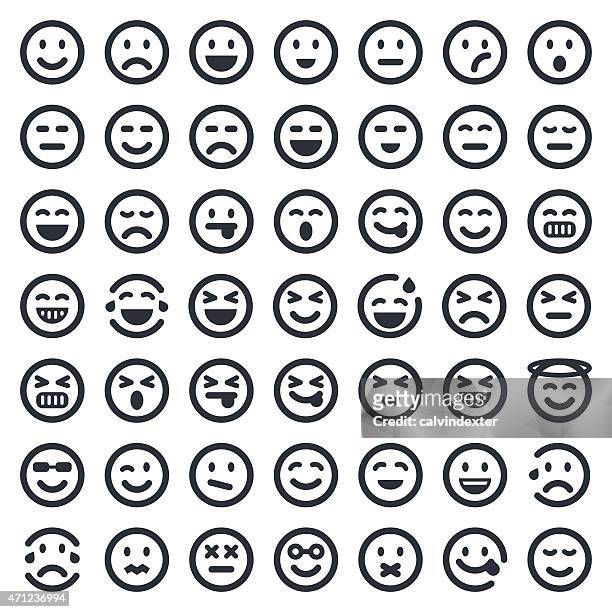 emoji-icons set 1/49ers series - emoticon stock-grafiken, -clipart, -cartoons und -symbole