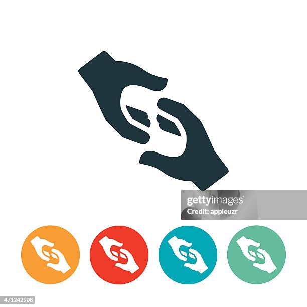 helping hands icon - hands reaching out icon stock illustrations