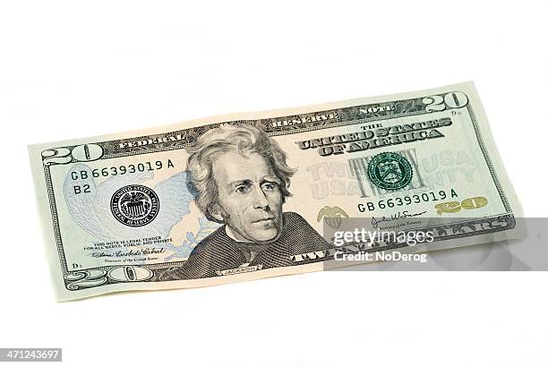 zwanzig kanadische dollar schein us-dollar auf weiß - 20-dollar-schein stock-fotos und bilder