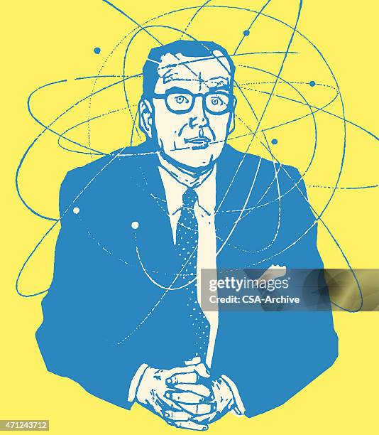 man thinking - science nerd stock illustrations