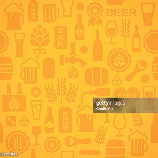 stockillustraties, clipart, cartoons en iconen met seamless beer background - bierfles