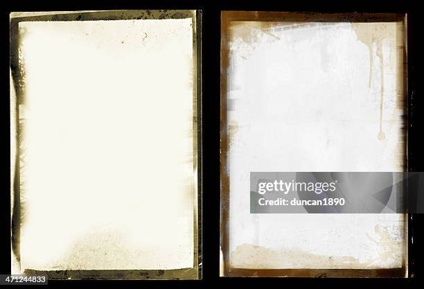 grunge black border photo set - textured edge stock pictures, royalty-free photos & images