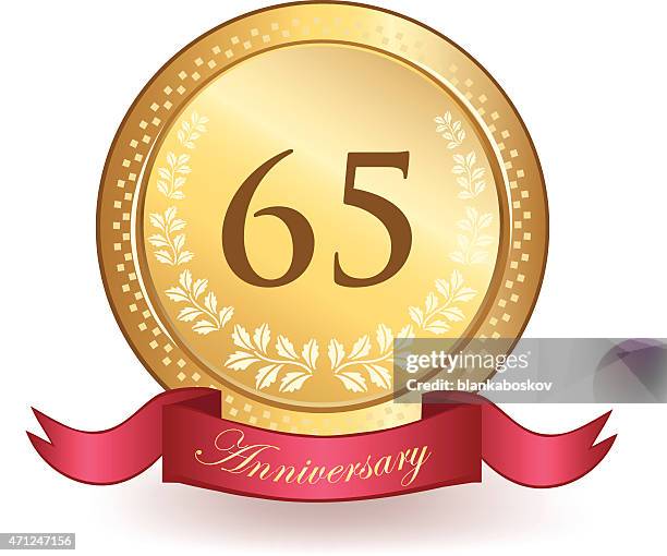 stockillustraties, clipart, cartoons en iconen met sixty fifth anniversary - number 65