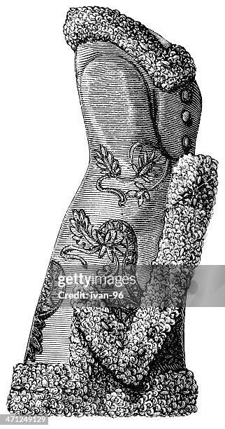 fur coat - fur coat stock illustrations