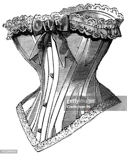 korsett - vintage corset stock-grafiken, -clipart, -cartoons und -symbole