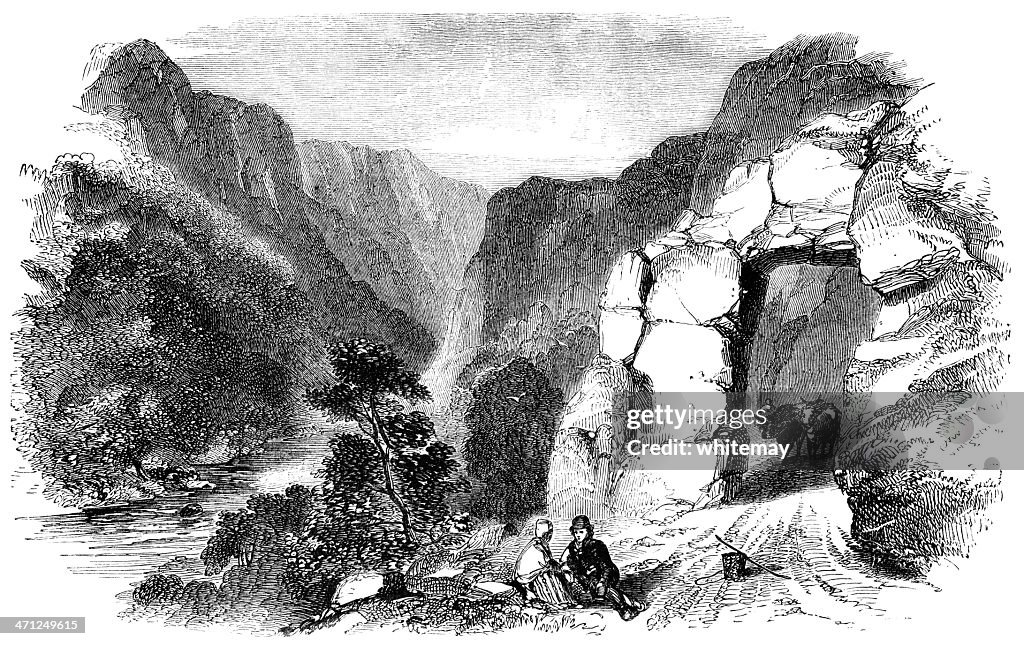 Entrance to Devil's Glen, Glendalough, County Wicklow, Ireland