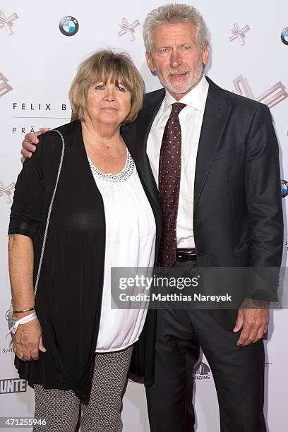 Paul Breitner and his wife Hildegard attend the Felix Burda Award 2015 at Hotel Adlon on April 26, 2015 in Berlin, Germany.