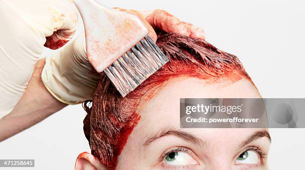 seeing red - dyed hair stock pictures, royalty-free photos & images