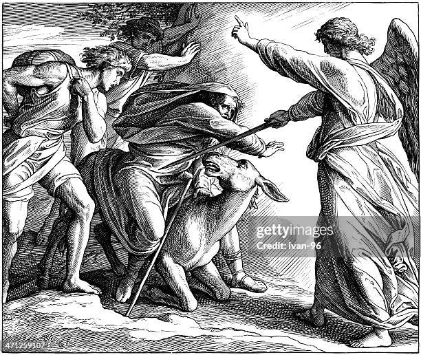 balaam's donkey - donkey stock illustrations