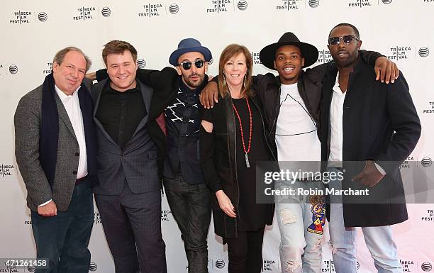 Hans Zimmer, Benjamin Wallfisch, JR, Jane Rosenthal, Lil Buck and Ladj Ly attend Tribeca Talks After The Movie:Les Bosquets during the 2015 Tribeca...