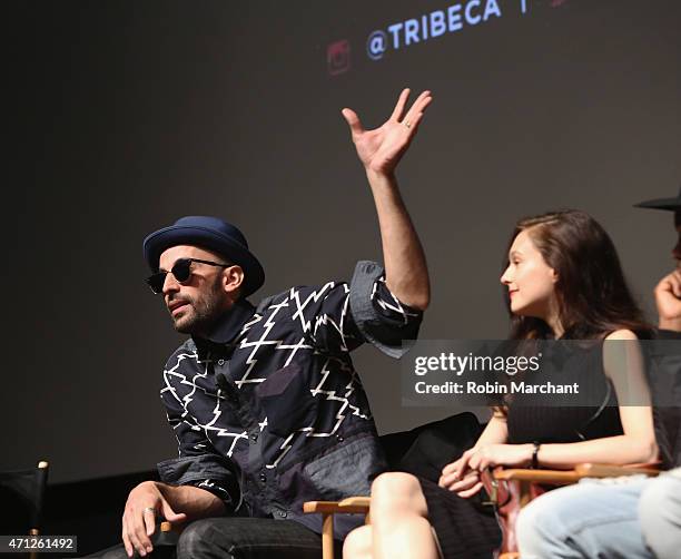 Photographer JR attends Tribeca Talks After The Movie:Les Bosquets during the 2015 Tribeca Film Festival at SVA Theater on April 26, 2015 in New York...