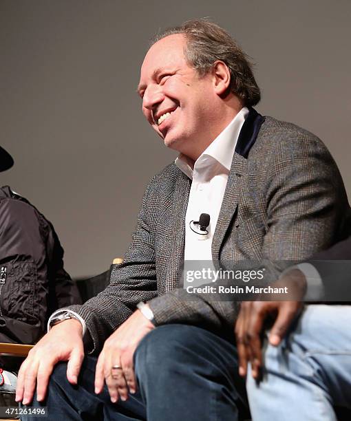 Composer Hans Zimmer attends Tribeca Talks After The Movie:Les Bosquets during the 2015 Tribeca Film Festival at SVA Theater on April 26, 2015 in New...