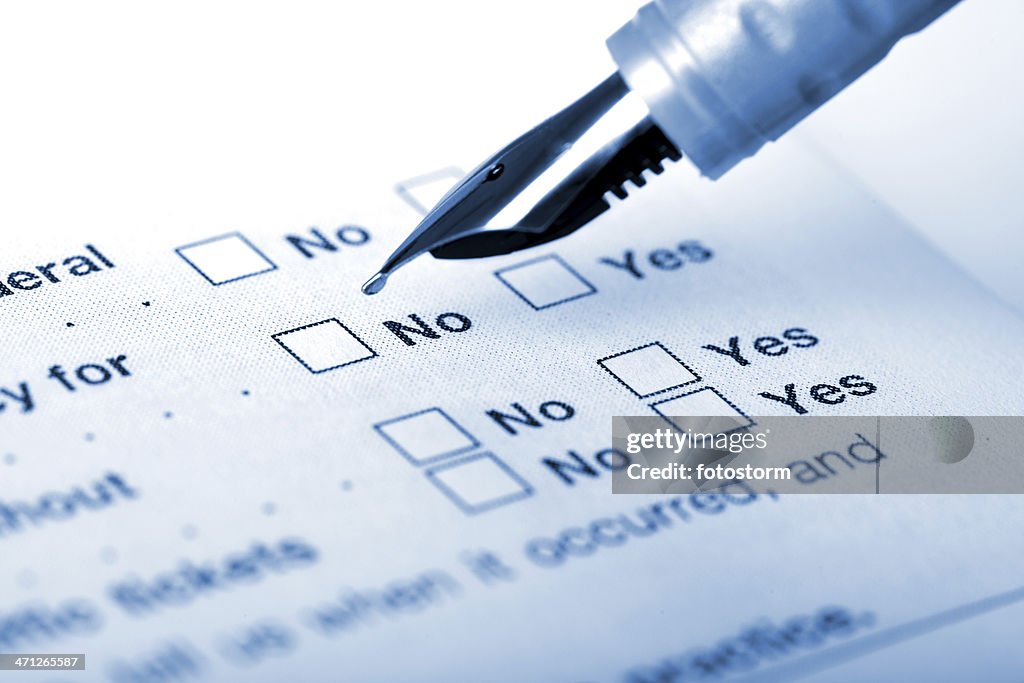 Choosing No on the application form