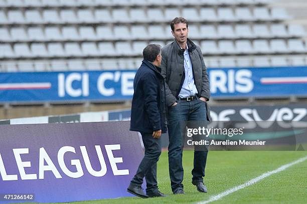 VfL Wolfsburg Head Coach Ralf Kellermann reacts during the UEFA Womens Champions League Semifinal game between Paris Saint Germain and VfL Wolfsburg...