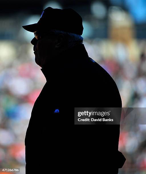 Umpire Tim Welke during the sixth inning of a game between the Chicago White Sox and the Kansas City Royals on April 26, 2015 at U. S. Cellular Field...