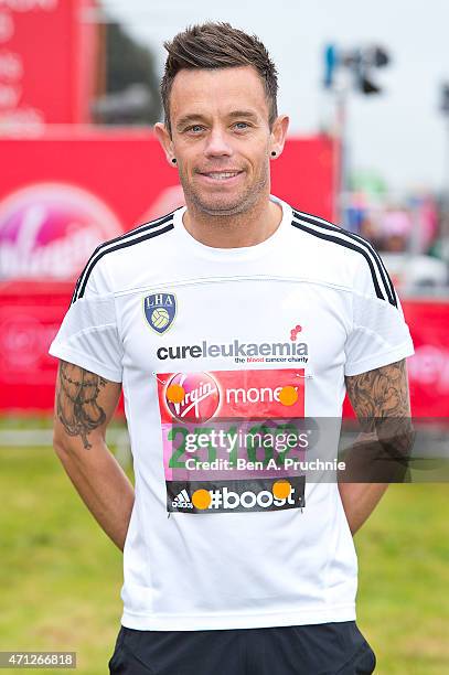 Lee Hendrie poses for photographs at the celebrity start at The London Marathon 2015 on April 26, 2015 in London, England.