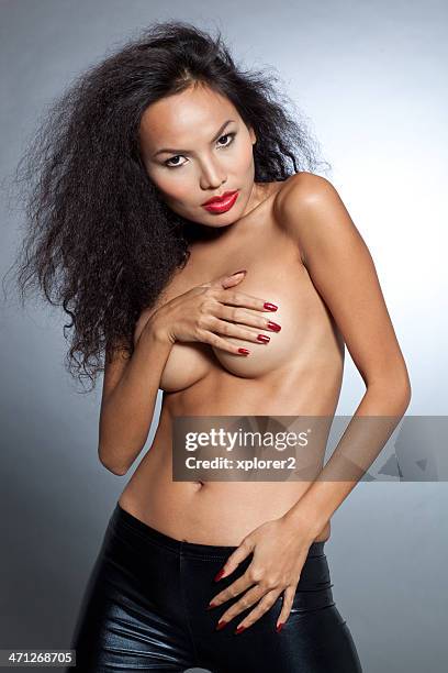 topless asian babe - asian pin up girls stock pictures, royalty-free photos & images
