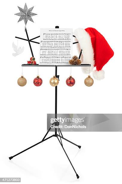 musica natalizia supporto - leggio-per-spartiti-musicali foto e immagini stock
