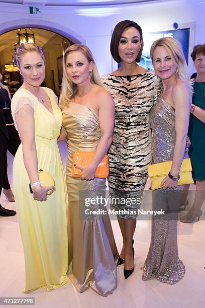 Ruth Moschner, Regina Halmich, Verona Pooth and Sonja Kiefer attend the Felix Burda Award 2015 on April 26, 2015 in Berlin, Germany.
