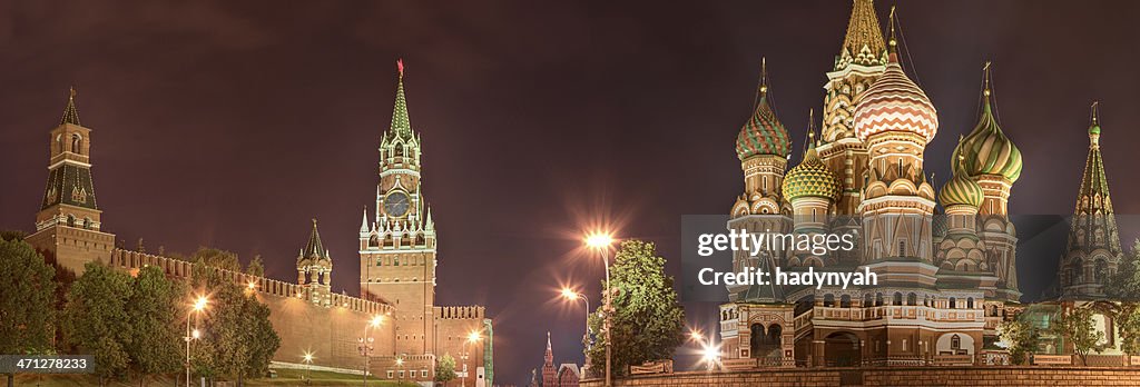 The Kremlin and Saint Basil's, Moscow at night - panorama