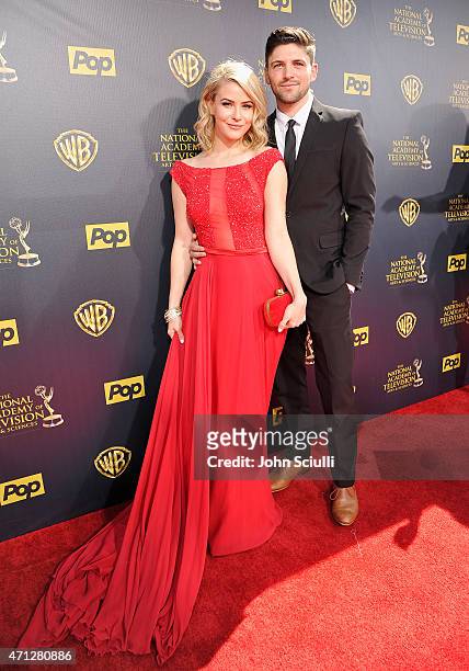 Actors Linsey Godfrey and Robert Adamson attend The 42nd Annual Daytime Emmy Awards at Warner Bros. Studios on April 26, 2015 in Burbank, California.
