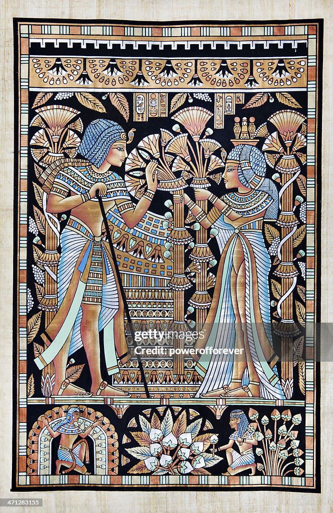 Papyrus Depicting Tutankhamun and His Wife Ankhesenamun