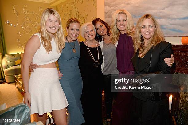 Serena McDermott, Maria Bello, Kathy Bello, Ashley McDermott and Clare Munn attend the Maria Bello "Whatever...Love Is Love" Book Party on April 26,...