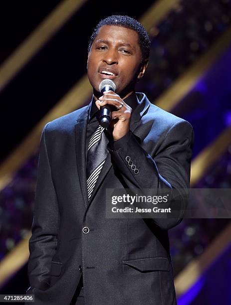Recording artist Kenneth "Babyface" Edmonds performs onstage during The 42nd Annual Daytime Emmy Awards at Warner Bros. Studios on April 26, 2015 in...
