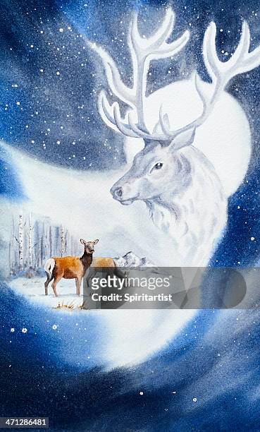 deer handsome stranger - translucent texture stock illustrations