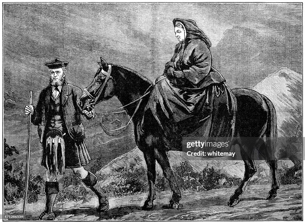 La Reina Victoria y su servant John Brown en Escocia